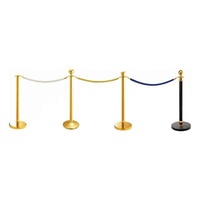 Airport Hospital Bank Crowd Control Queue Control Post Guardrail Velvet Pile And Hemp Rope Belt Queue Holder