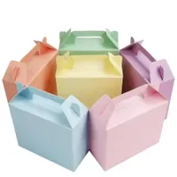 Custom Cardboard Food Grade Baking Bag Pastry Paper Box with Handle Cake Gift Food Packaging