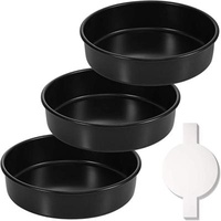Viable Metallic Professional Non-Stick Round Cake Pan Bakeware Set, Black Bread Bread Non-Stick Pan DIY Pastry Baking Tools
