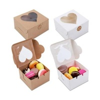 Wholesal Disposable Custom Printed Clear Pastry Box PVC Cardboard Made Packaging With Window Bakery Cake Pastry Box