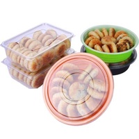 Clear Plastic Disposable Round Pastry Container RPET / PET Cake Packaging Boxes With Lid