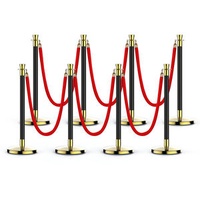 Safety Guardrail 3m Red Rope Barrier Post Queue Line Pole Retractable Belt Barrier Stanchion