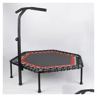 Trampolines Silent Adult Trampoline Jumping Bed Gym Commercial Home Indoor Yoga With Handrails Large Factory Direct Sales Discount C Dh2Er