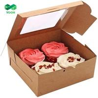 Recyclable Brown Bakery Boxes For Slice Pastry Pie Donut Dessert Cupcake Durable Kraft Paper Box