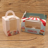 New Material Design Catering Reused Candy Cookie Food Packaging Gift Foldable Paper Boxes With Clear Window Pastry Cake Box