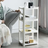 Bathroom 3-layer Shelves Storage Racks Storage Rack with Wheels Slim Storage Cart Rolling Cart Kitchen Cart