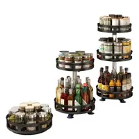 Kitchen Storage Racks Shelf Seasoning Condiment Holder Container 360 Rotatable Tray Spice Sliding Under Sink Kitchen Organizer