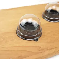 Vacuum Formed Translucent Round Container for Egg Yolk Pastry Packaging - Single Use Bakery Display Case
