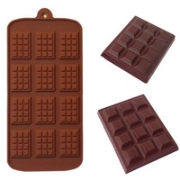 12 Square Chocolate Mold Small Cake Shape Silicone Decorations Disposable Pastry Baking Tools