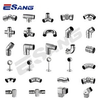 ESANG Inox Manufacturer Casting Adjustable 304 316 Stainless Steel Handrail Connector Railing Pipe Fittings Elbow
