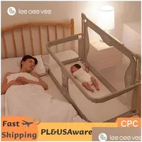 Bed Rails Leeoeevee Foldable Baby Guardrail Crib For 0 36Months Infants Safety Rail Fence Cot Cribs 230914 Drop Delivery Dhik9