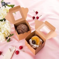 Recycled Materials Bread Cake Egg Yolk Pastry Snacks Package Window Brown Card Box Pastry Open White Paper Box