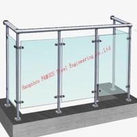 Spigot Bracket Outdoor Glass Balustrade Toughenend Glass Railing Handrail