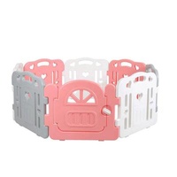 Contemporary Plastic Square 8 Panel Baby Play Yard Guardrail Kids Playpens With Gate