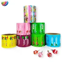 Heat Sealing Lollipop Packaging Film Twist Chocolate Candy Wrapper Food Grade Metallized PE BOPP Film Custom Lollipop Wrappers