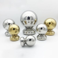 Handrail Decoration 32mm 38mm 51mm 60mm 63mm Stainless Steel Handrail Ball With Round Base For Handrail Fencing Fixture