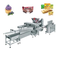 Food Factory Wholesale Customized Full Automatic Horizontal Pillow Toffee Cures Peach Pastry Sweet Bread Packaging Production Line