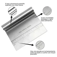 Stainless steel dough pastry scraper pizza cutter chopper with measuring scale multi-purpose cake and bread separator scale knife X24092011