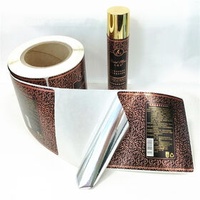 Custom Adhesive Label Roll Printed Glossy Silver Polypropylene Bopp Label Metallic Bottle Sticker F