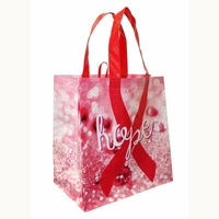 China manufacturer laminated plastic convenient custom bag, bopp laminated pp woven shopping bag