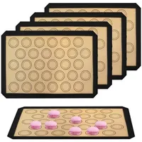 Baking Tools 4Pcs Macaron Mats Non Stick Silicone Macaroon Sheet Pastry Cookie Oven Liner For Bake Pans Heat-Resistant