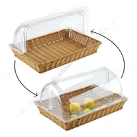 Full Size Plastic Polycarbonate Roll Top Cover Food Pastry Display Tray Lid