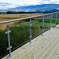 Stainless Steel Column 50 Square Tube U-Shaped Groove Indoor and Outdoor Glass Guardrail