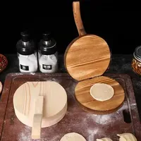 Wooden Dough Pressing Tool Dough Presser Dumpling Skin Press Tool Dumpling Wrapper Making Mold Kitchen Baking Pastry Tool