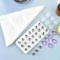 Disposable Icing Medium Pastry Piping Bags Decorating Baking Tools Metal Tips Nozzles Set for cake
