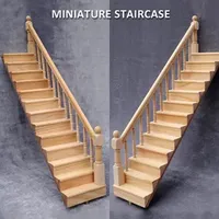 Tools Workshop 1pc 112 Dollhouse Miniature Staircase Wooden Doll House Handrail Stairs Furniture Room Decoration Model Accessories 230721