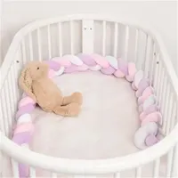 Pillow 1.5M Nordic Braid 3-Strand Knot Born Bumper Long Knotted Bed Wai For Baby Soft Infant Crib Fence Guardrail Decor