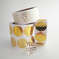 Waterproof Custom BOPP Logo Print Gold Foil Transparent Adhesive Sticker Labels Printing