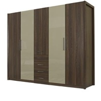 Bedroom wardrobe closet in MDF melamine with inner cloth racks and storage drawer