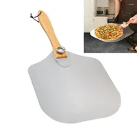 Baking Tools 1PCS Pizza Shovel With Wooden Handle Aluminum Cake Tray Plate Bakeware Pastry