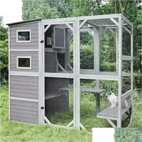 Carriers,Crates & Houses Carriers Outdoor Indoor House Cage Large Catio Kitty Enclosures Walk In Condo Playpen Super 77 Drop Delivery Dh9Il