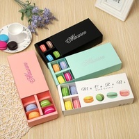 Recycled Clear Cardboard Macaron Cake Pastry Packaging Box Custom Pie Packaging Materials Box 20 x 5 x 11 cm