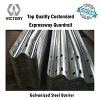 Q235 Low Carbon Road Safety Drains Highway Road Diversion Steel Hot DIP Galvanized W Beam Three Beam Highway Traffic Crash Barrier Guardrail