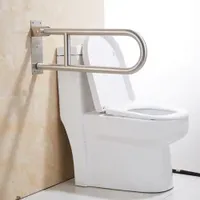 U Shape Foldable White Stainless Steel Elderly Handrail Toilet Handrail