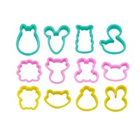 12 PCS Cake Fondant Cookie Pastry Cookie Cutter Plastic Viable Animal Mold Cutter For Kids Baking Decorating Tools Royal Icing