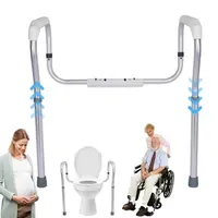 Toilet Rail Aluminum Alloy Adjustable Toilet Frame Rack Anti slip Shower Grab Bar Handrail For Elderly Disabled Patient Pregnant
