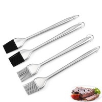 Viable Viable For Marinating And BBQ Cooking, Pastry And Oil Stainless Steel Brushes With Silicone Backup Brush Heads Basting Brush