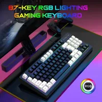 HXSJ A877 Wired K87 RGB Streamer Mini Gaming Keyboard Adjustable Backlit 25Key ConflictFree Membrane for GameOffice 231221