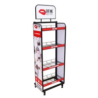 Promotion Store Food Display Stand Metal Wire Mesh Cookies And Silk Pastry Instant Puffed Display Rack