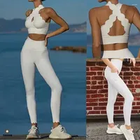 Active Sets XL 1/2PCS Women Gym Yoga Set Laser Sport Bra Top High Waist Pocket Leggings Workout Pant Tracksuit Fitness Athletic Wear Suit