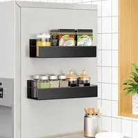 Storage Holders Racks 2Pcs Magnet Adsorption Refrigerator Rack Side Wall Kitchen Household Box 230817