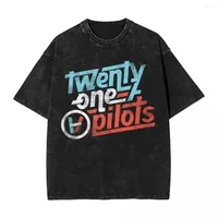 Men's Tracksuits Twenty One Pilots Men Women Washed Stamping Print T-Shirt Harajuku Cotton Oversized Tshirt Band Short Sleeve Top Tees