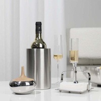 High Quality Logo Wine Bottle Chiller Ice Wine Cooler Plastic Bucket OEM Customized Buckets, Chillers & Holders Metal Minimalist