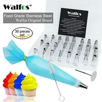 WALFOS 30pcs Cake Decorating Tips Set Stainless Steel Icing Piping Tip Nozzles DIY Baking Tools Reusable Pastry Bags Couple 240729