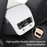 Matte White Car Rear Air Vent Outlet Conditioner Anti Kick Board Trim Handrail Cover For Tesla Model Y 3 Interior Accessories