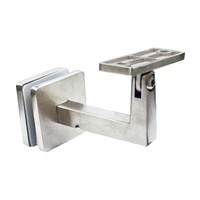 Contemporary Stainless Steel Square Mounted Adjustable Saddle Handrail Bracket